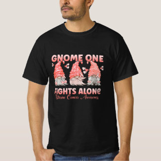 Uterine Cancer Peach Ribbon Gnome T-Shirt