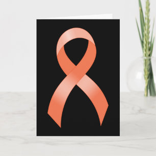 Uterine Cancer Peach Ribbon Letterpress Thank You Card