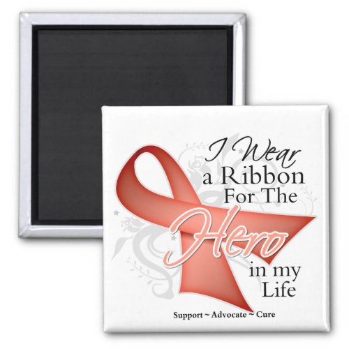 Uterine Cancer Ribbon Hero in My Life Magnet