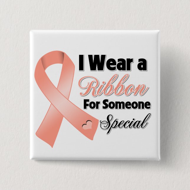 Uterine Cancer Ribbon Someone Special Pinback Button (Front)