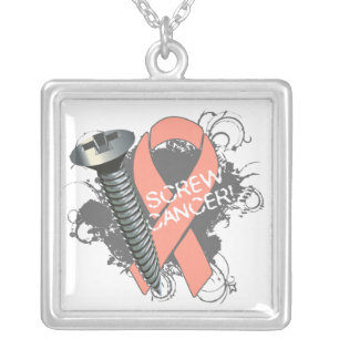 Uterine Cancer - Screw Cancer Silver Plated Necklace