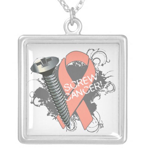Uterine Cancer _ Screw Cancer Silver Plated Necklace