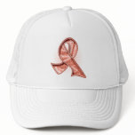 Uterine Cancer Slogan Watermark Ribbon Trucker Hat