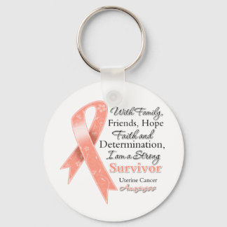 Uterine Cancer Support Strong Survivor Keychain