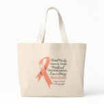 Uterine Cancer Support Strong Survivor Large Tote Bag
