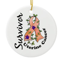 Uterine Cancer Survivor 15 Ceramic Ornament