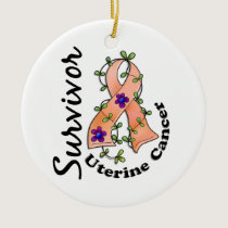 Uterine Cancer Survivor 15 Ceramic Ornament