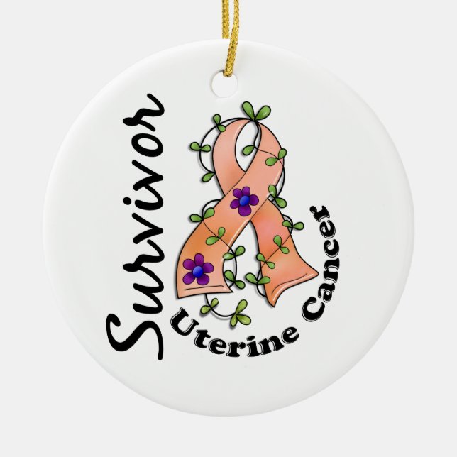 Uterine Cancer Survivor 15 Ceramic Ornament (Front)