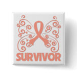 Uterine Cancer Survivor Butterfly Button