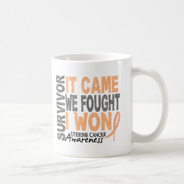 Uterine Cancer Survivor It Came We Fought I Won Coffee Mug (Right)