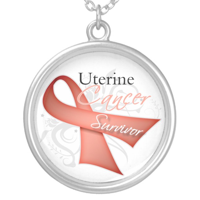 Uterine Cancer Survivor Silver Plated Necklace (Front)