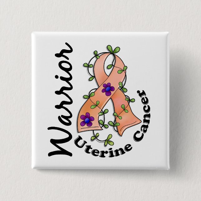 Uterine Cancer Warrior 15 Button (Front)