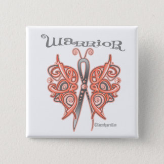 Uterine Cancer Warrior Celtic Butterfly Button