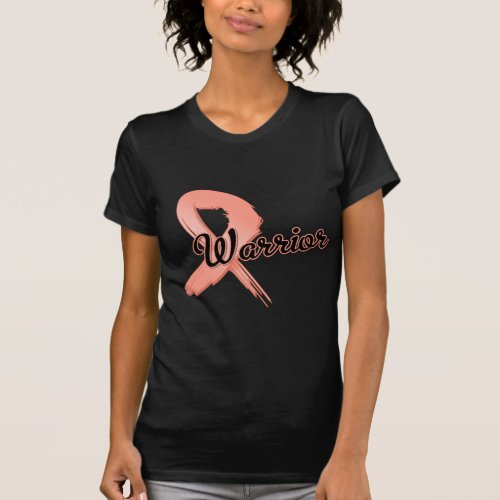 Uterine Cancer Warrior Grunge Ribbon T_Shirt