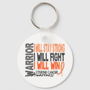 Uterine Cancer Warrior Keychain