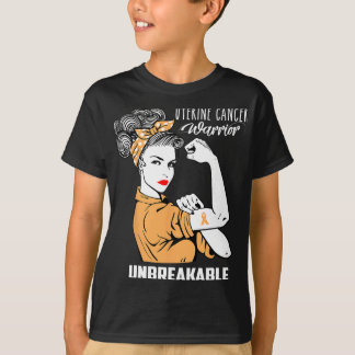 Uterine Cancer Warrior Unbreakable Awareness Gift  T-Shirt