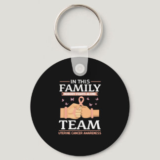 Uterine Cancer Warriors Nobody Fights Alone Keychain