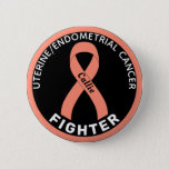 Uterine Endometrial Cancer Fighter Ribbon Black Button at Zazzle
