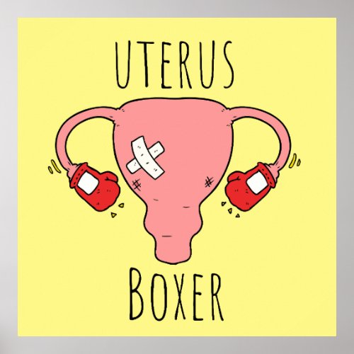 Uterus Boxer   Uterus Puns  Uterus Jokes Poster