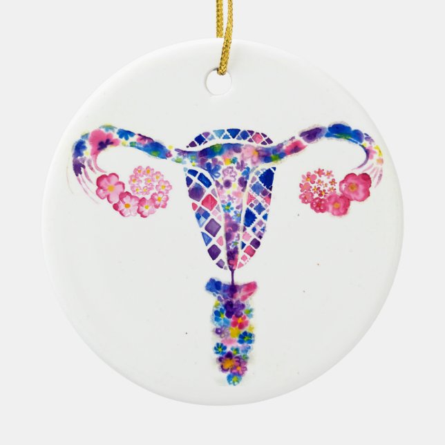 Uterus Ceramic Ornament (Front)
