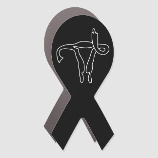 UTERUS MIDDLE FINGER CUSTOMIZABLE ADD OWN PHRASE C CAR MAGNET
