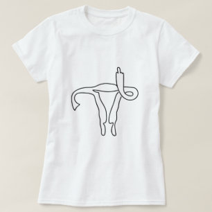 UTERUS MIDDLE FINGER CUSTOMIZABLE ADD OWN PHRASE T T-Shirt