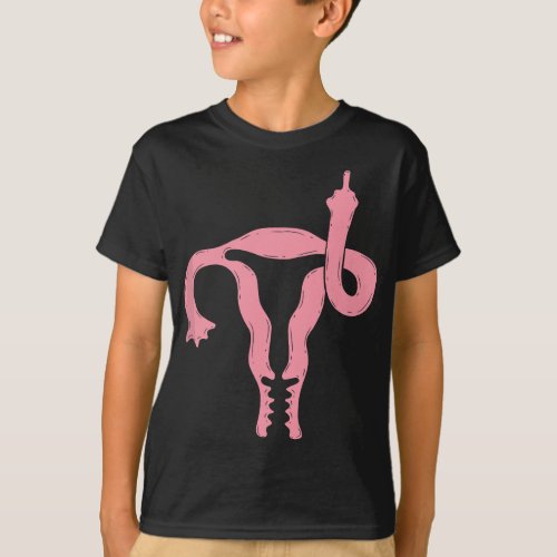 Uterus Shows Middle Finger Feminist Feminism Gift T_Shirt