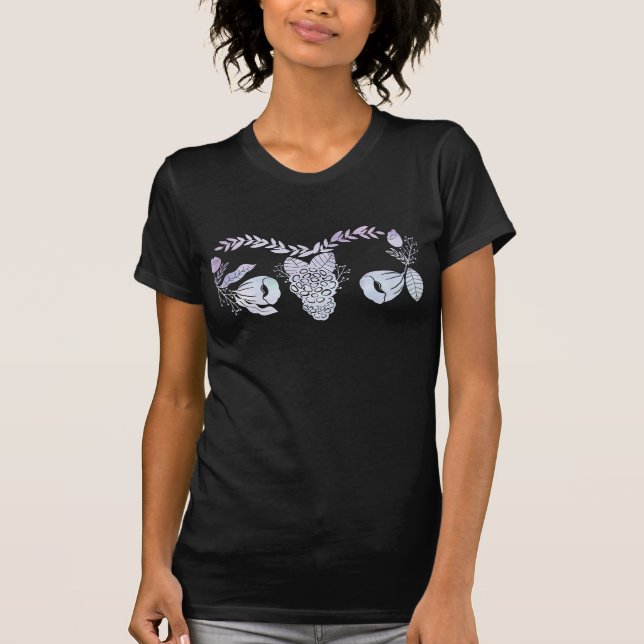 Uterus Surgery Female Floral Hysterectomy Get Well T-Shirt (Front)