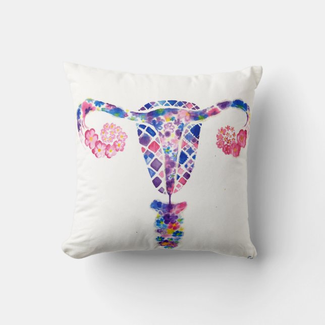 Uterus Throw Pillow (Front)