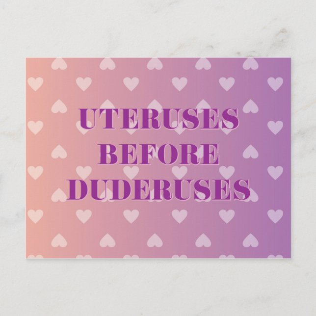 Uteruses Heart Ombre Postcard (Front)