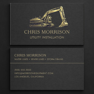 Utility Installer Excavator Professional Business Card