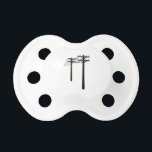 Utility Lines Pacifier<br><div class="desc">Your lineman is always on call. Use these designs on his shirt, he will appreciate showing everyone his job. Get these designs from Great Notions.</div>
