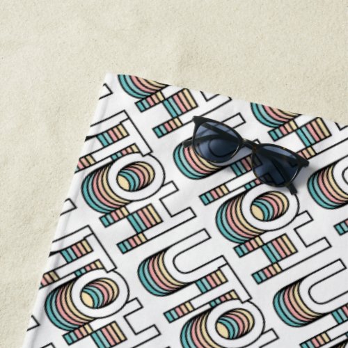 UTOH Pastel Retro Aesthetic Modern Mood Typography Beach Towel