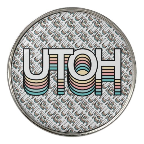 UTOH Pastel Retro Aesthetic Modern Mood Typography Golf Ball Marker