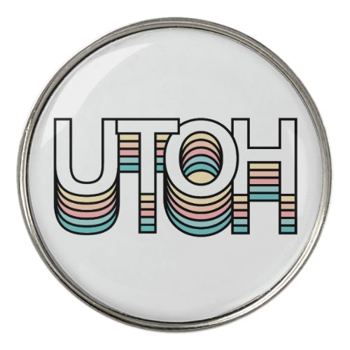 UTOH Pastel Retro Aesthetic Modern Mood Typography Golf Ball Marker