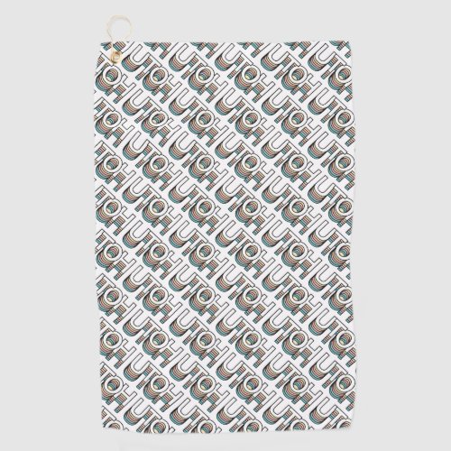 UTOH Pastel Retro Aesthetic Modern Mood Typography Golf Towel