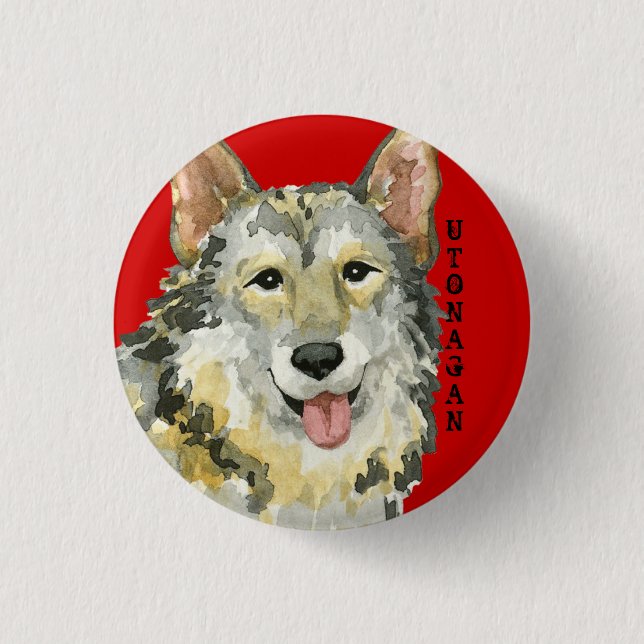 Utonagan Color Block Pinback Button (Front)