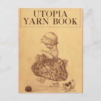 Utopia Yarn Book Postcard by lostlit at Zazzle