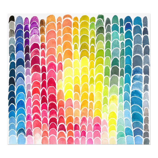 Utopia's Rainbow Watercolor Colour Chart Pattern Photo Print (Front)