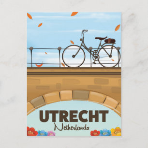 Utrecht Netherlands vacation poster. Postcard