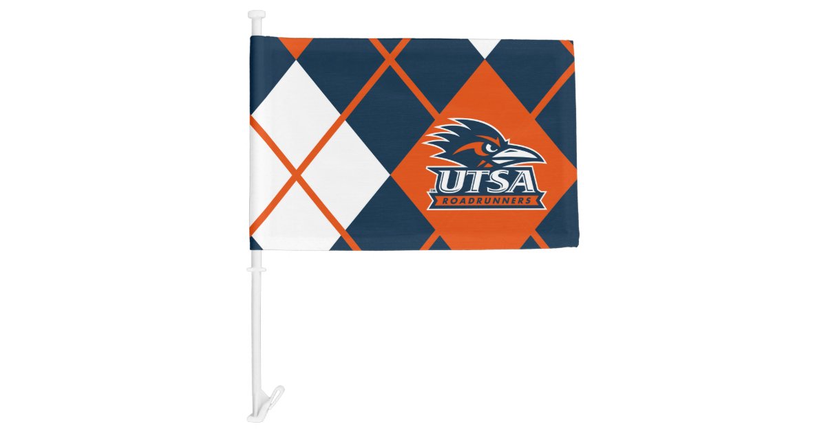 UTSA Argyle Pattern Car Flag | Zazzle