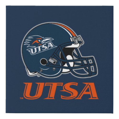 UTSA Football Helmet Faux Canvas Print