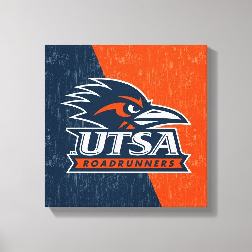 UTSA Logo Color Block Distressed Canvas Print