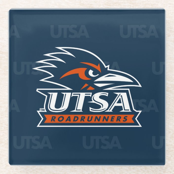 UTSA Logo University Watermark Glass Coaster | Zazzle.com