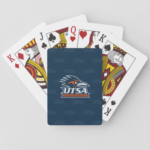 UTSA Logo University Watermark Poker Cards