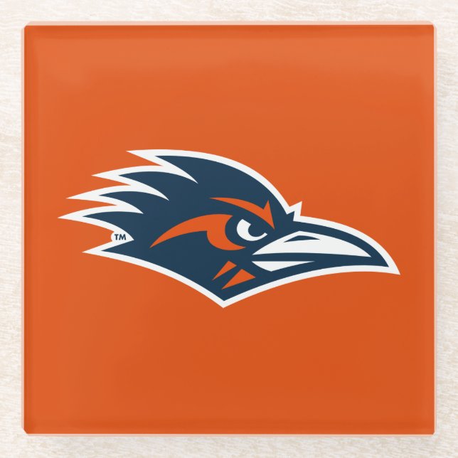 UTSA Roadrunners Logo Glass Coaster (Front)