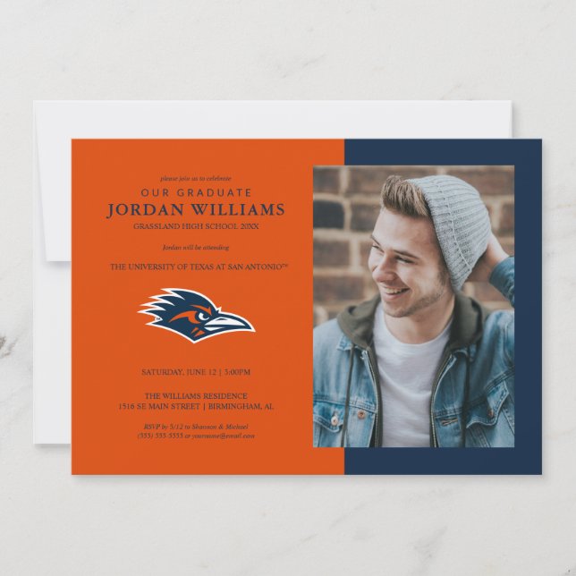 UTSA Roadrunners Logo Graduation Announcement (Front)