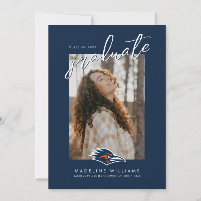 UTSA Roadrunners Logo Graduation Announcement (Front)