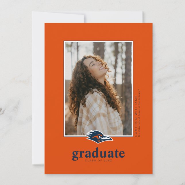 UTSA Roadrunners Logo Graduation Announcement (Front)