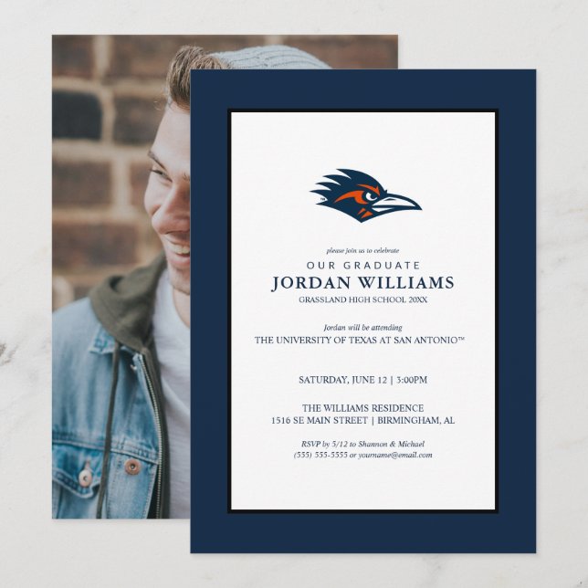 UTSA Roadrunners Logo Graduation Announcement (Front/Back)